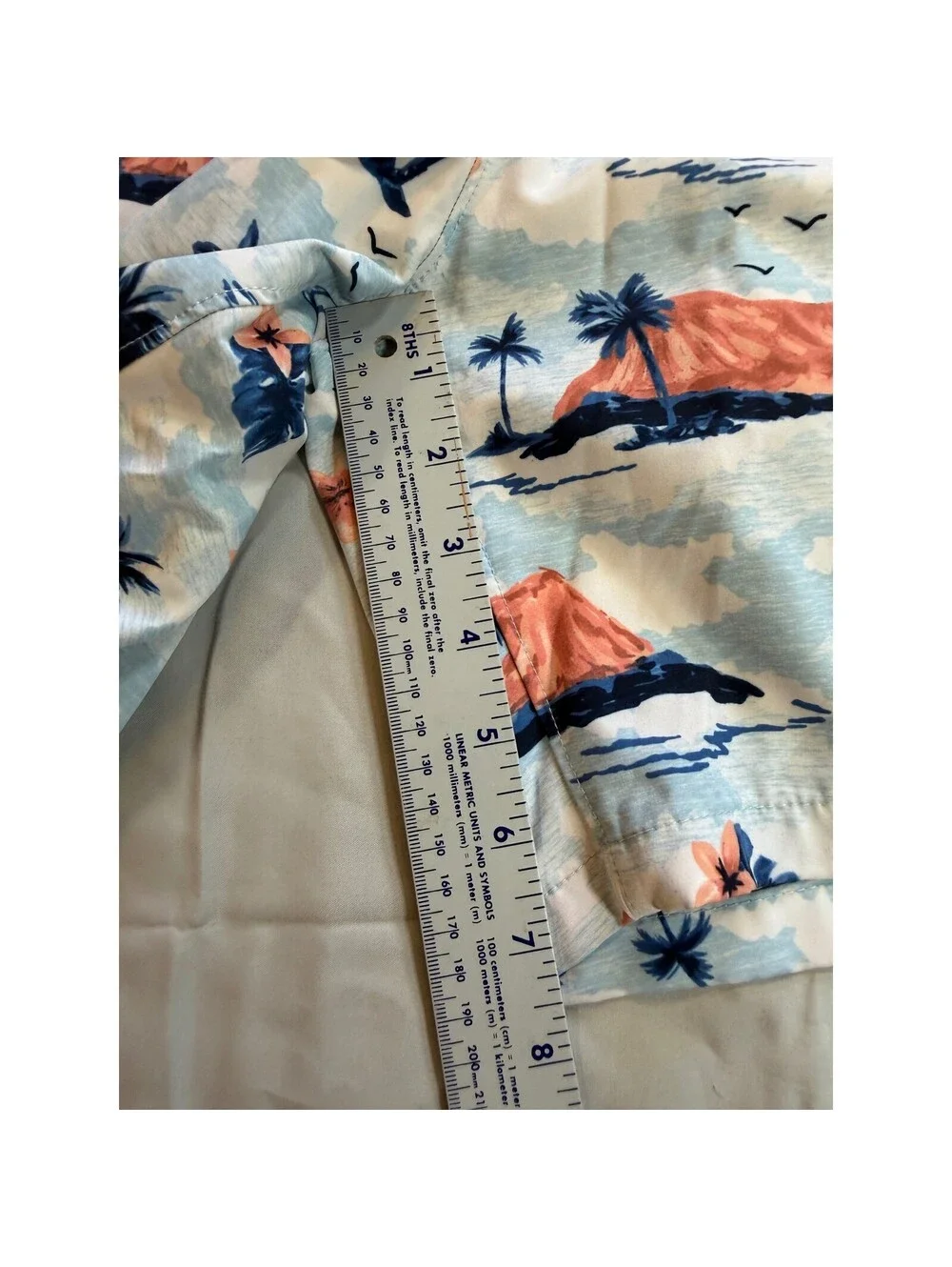 Abercrombie Kids Tropical Island Palm Tree Swim Trunks Blue Orange Size 17/18